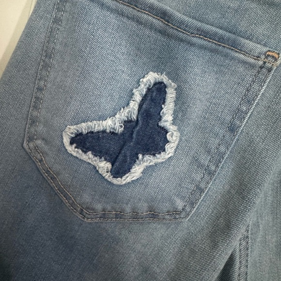 Vintage Hollister Blue Flare butterfly Jeans with Distressed Details - Picture 6 of 13